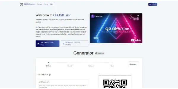 QR Diffusion: An AI Customizable QR Code Generator | Aixploria