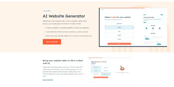 AI Website Generator by Hubspot