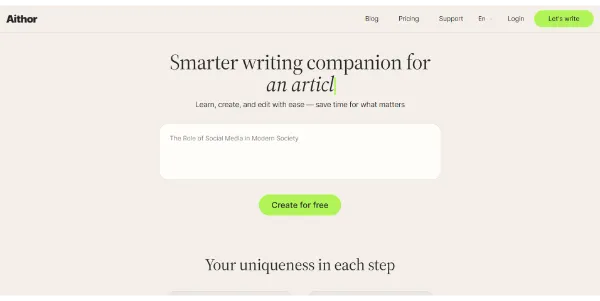Aithor AI Writing Tool