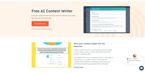 Free AI Content Writer by HubSpot